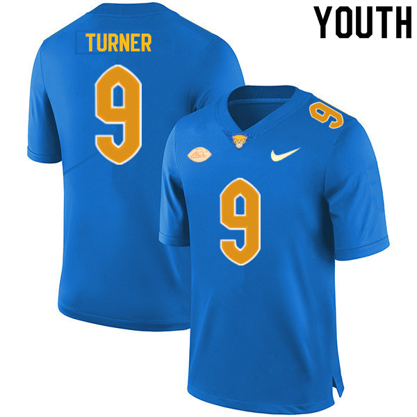 Youth #9 DJ Turner Pitt Panthers College Football Jerseys Sale-Royal